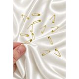 ZEYMERADE Gold Çengelli İğne, 100 Adet Küçük Boy 2.2cm Emniyet Etiketleme Sabitleme İğnesi, Bohça Çeyiz Eşarp Şal Tesettür Türban Hobi Malzemesi Düğün Kına Nikah Nişan Sünnet Söz Takı
