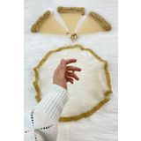 ZEYMERADE Gold Gelin Damat Mendili, Düğün Halay Nedime Kına Sünnet Mendili, Cam Boncuk ve Pul Baskılı