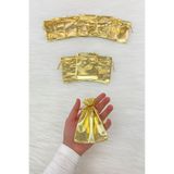 ZEYMERADE Gold Lame Kına Çerez Nişan Hediye Kesesi 25 Adet Ölçü 9x12cm, Nikah Düğün Bride Doğum Mevlüt Sünnet