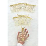 ZEYMERADE Gold Puantiyeli Kına Çerez Nişan Hediye Kesesi 100 Adet Ölçü 12x15cm, Nikah Düğün Mevlüt Sünnet