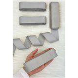 ZEYMERADE Gri Grogren Kurdele 4 Cm 10 Mt, Bohça Çeyiz Düğün Nişan Doğum Günü Hediye Paketleme Süsleme