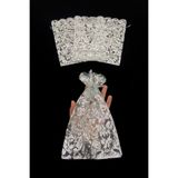 ZEYMERADE Gümüş Güllü Şeffaf Tül Kese 50 Adet Ölçü 15x27cm, Hediye Gelin Düğün Bohça Çeyiz Havlu Yasin Yazma