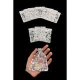 ZEYMERADE Gümüş Kına Çerez Nişan Hediye Kesesi 50 Adet Ölçü 9x12cm, Nikah Düğün Bride Doğum Mevlüt Sünnet
