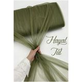 ZEYMERADE Haki Yeşil Hayal Tül, Nişan Çeyiz Bohça Kapı Doğum Günü Parti Süsleme, Gelin Abiye Türban 100x300cm