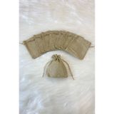 ZEYMERADE Jüt Hasır Çuval Kese, Kına Çerez Altın Takı Hediye Bohça Kesesi, 50 Adet Ölçü 12x15cm