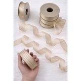 ZEYMERADE Kapiçino Hilton Çizgili Şifon Kurdele 2,5cm 20mt, Gelin, Bohça, Nişan, Çeyiz, Hediye, Nikah, Süsleme