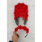 ZEYMERADE Kırmızı Gelin Nedime Tacı (Plastik), Kına Gecesi, Bekarlığa Veda Partisi, Bride To Be, Düğün, Sünnet