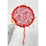 ZEYMERADE Kırmızı Gelin Nedime Tefi Dantel 3D, Düğün Kına Gecesi Sünnet Bekarlığa Veda Bride To Be, 30cm 1Adet
