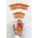 ZEYMERADE Kırmızı Güllü Kına Çerez Nişan Hediye Kesesi 100 Adet Ölçü 7x9cm, Nikah Düğün Bride Mevlüt Sünnet