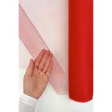 ZEYMERADE Kırmızı İran Grek Tül, Nişan Çeyiz Bohça Kapı Doğum Günü Konvoy Parti Dekor Süsleme 1 Metre (En70cm)