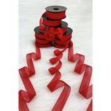 ZEYMERADE Kırmızı Keten Nopeli Kurdele 2,5 Cm 20 Metre, Bohça Çeyiz Özel Gün Hediye Süsleme Kurdelesi