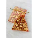 ZEYMERADE Kırmızı Kına Çerez Nişan Hediye Kesesi 100 Adet Ölçü 9x12cm, Nikah Düğün Bride Doğum Mevlüt Sünnet