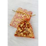 ZEYMERADE Kırmızı Kına Çerez Nişan Hediye Kesesi 50 Adet Ölçü 9x12cm, Nikah Düğün Bride Doğum Mevlüt Sünnet