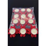 ZEYMERADE Kırmızı Nedime El Mumu, 6 Adet, Düğün, Kına Gecesi, Kına Mumu, Bride, Sünnet, Bekarlığa Veda