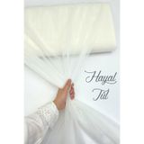ZEYMERADE Krem Hayal Tül, Nişan Çeyiz Bohça Kapı Doğum Günü Parti Süsleme, Gelin Abiye Türban 100x300cm