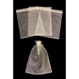 ZEYMERADE Krem Organze Şeffaf Tül Havlu Terlik Seccade Bohça Çeyiz Hediye Kesesi 5 Adet Ölçü 30x40cm