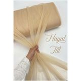 ZEYMERADE Latte Hayal Tül, Nişan Çeyiz Bohça Kapı Doğum Günü Parti Süsleme, Gelin Abiye Türban 100x300cm