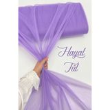 ZEYMERADE Lila Hayal Tül, Nişan Çeyiz Bohça Kapı Doğum Günü Parti Süsleme, Gelin Abiye Türban 100x300cm