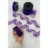ZEYMERADE Mor Şifon Kurdele 2,5 cm 20 mt, Gelin, Damat, Bohça, Nişan, Çeyiz, Özel Gün, Hediye, Düğün