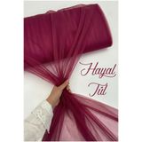ZEYMERADE Mürdüm Hayal Tül, Nişan Çeyiz Bohça Kapı Doğum Günü Parti Süsleme, Gelin Abiye Türban 100x300cm