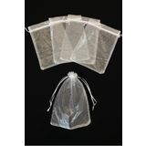 ZEYMERADE Organze Şeffaf Tül Kese, 10 Adet Ölçü 20x29cm, Düğün Bohça Çeyiz Yazma Havlu Yasin Mevlüt Üzüm Torba