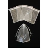 ZEYMERADE Organze Şeffaf Tül Kese, 10 Adet Ölçü 20x30cm, Düğün Bohça Çeyiz Yazma Havlu Yasin Mevlüt Üzüm Torba