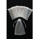 ZEYMERADE Organze Şeffaf Tül Kese, 20 Adet Ölçü 15x24cm, Hediye Gelin Düğün Bohça Çeyiz Havlu Yasin Yazma