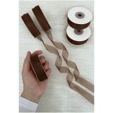 ZEYMERADE Organze Tül Kurdele Acı Kahve 2 cm 22 mt, Bohça, Nişan, Çeyiz, Hediye, Paketleme, Süsleme, Nikah