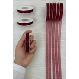 ZEYMERADE Organze Tül Kurdele Bordo 1 cm 22 mt, Gelin, Bohça, Nişan, Çeyiz, Hediye, Paketleme, Süsleme, Nikah