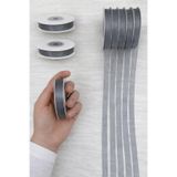 ZEYMERADE Organze Tül Kurdele Gri 1 cm 22 mt, Gelin, Bohça, Nişan, Çeyiz, Hediye, Paketleme, Süsleme, Nikah
