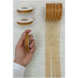 ZEYMERADE Organze Tül Kurdele Kahverengi 1 cm 22 mt, Bohça, Nişan, Çeyiz, Hediye, Paketleme, Süsleme, Nikah