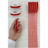 ZEYMERADE Organze Tül Kurdele Kırmızı 1 cm 22mt, Gelin, Bohça, Nişan, Çeyiz, Hediye, Paketleme, Süsleme, Nikah