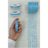 ZEYMERADE Organze Tül Kurdele Mavi 1 cm 22 mt, Gelin, Bohça, Nişan, Çeyiz, Hediye, Paketleme, Süsleme, Nikah