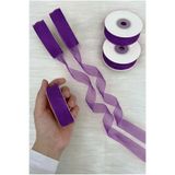 ZEYMERADE Organze Tül Kurdele Mor 2 cm 22 mt, Gelin, Bohça, Nişan, Çeyiz, Hediye, Paketleme, Süsleme, Nikah