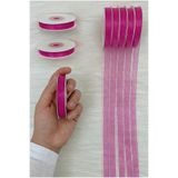 ZEYMERADE Organze Tül Kurdele Mürdüm 1 cm 22 mt, Gelin, Bohça, Nişan, Çeyiz, Hediye, Paketleme, Süsleme, Nikah
