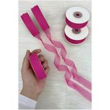 ZEYMERADE Organze Tül Kurdele Mürdüm 2 cm 22 mt, Gelin, Bohça, Nişan, Çeyiz, Hediye, Paketleme, Süsleme, Nikah