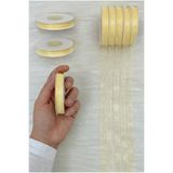 ZEYMERADE Organze Tül Kurdele Pastel Krem 1 cm 22 mt, Bohça, Nişan, Çeyiz, Hediye, Paketleme, Süsleme, Nikah