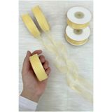 ZEYMERADE Organze Tül Kurdele Pastel Krem 2 cm 22 mt, Bohça, Nişan, Çeyiz, Hediye, Paketleme, Süsleme, Nikah