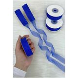 ZEYMERADE Organze Tül Kurdele Saks Mavi 2 cm 22 mt, Bohça, Nişan, Çeyiz, Hediye, Paketleme, Süsleme, Nikah