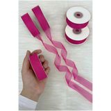ZEYMERADE Organze Tül Kurdele Şarabi 2 cm 22 mt, Gelin, Bohça, Nişan, Çeyiz, Hediye, Paketleme, Süsleme, Nikah