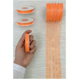 ZEYMERADE Organze Tül Kurdele Somon 1 cm 22 mt, Gelin, Bohça, Nişan, Çeyiz, Hediye, Paketleme, Süsleme, Nikah