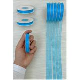 ZEYMERADE Organze Tül Kurdele Sünnet Mavi 1 cm 22 mt, Bohça, Nişan, Çeyiz, Hediye, Paketleme, Süsleme, Nikah