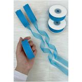 ZEYMERADE Organze Tül Kurdele Sünnet Mavi 2cm 22mt, Bohça, Nişan, Çeyiz, Hediye, Paketleme, Süsleme, Nikah