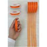 ZEYMERADE Organze Tül Kurdele Turuncu 1cm 22mt, Gelin, Bohça, Nişan, Çeyiz, Hediye, Paketleme, Süsleme, Nikah