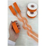 ZEYMERADE Organze Tül Kurdele Turuncu 2cm 22mt, Gelin, Bohça, Nişan, Çeyiz, Hediye, Paketleme, Süsleme, Nikah