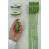 ZEYMERADE Organze Tül Kurdele Zeytin Yeşili 1 cm 22 mt, Bohça, Nişan, Çeyiz, Hediye, Paketleme, Süsleme, Nikah