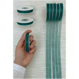 ZEYMERADE Organze Tül Kurdele Zümrüt Yeşili 1 cm 22 mt, Bohça, Nişan, Çeyiz, Hediye, Paketleme, Süsleme, Nikah
