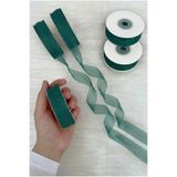 ZEYMERADE Organze Tül Kurdele Zümrüt Yeşili 2 cm 22 mt, Bohça, Nişan, Çeyiz, Hediye, Paketleme, Süsleme, Nikah