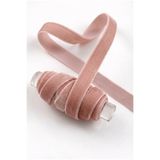 ZEYMERADE Pastel Pembe Kadife Kurdele 1cm 5mt, Gelin, Damat, Bohça, Nişan, Çeyiz, Nikah, Hediye, Süsleme