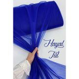 ZEYMERADE Saks Mavi Hayal Tül, Nişan Çeyiz Bohça Kapı Doğum Günü Parti Süsleme, Gelin Abiye Türban 100x300cm